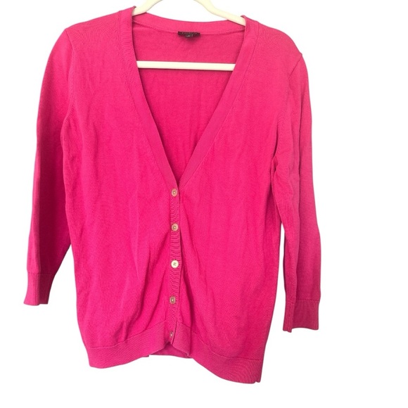 Talbots Sweaters - Talbots Vibrant Pink Women's Cardigan Sweater Office Layer Church Sz S